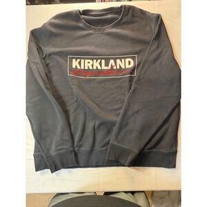 Kirkland Signature Crewneck Sweatshirt Men's Black Logo Pullover Comfort Size XL